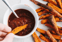 Oven-Roasted Harissa Sweet Potato Wedges (Low-Fat)