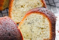 Almond Poppy Seed Bundt Cake with Lemon Glaze Recipe