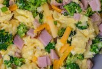 Ham, Broccoli and Cheddar Breakfast Scramble
