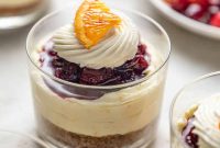 Mini No-Bake Cranberry Cheesecakes with Gingersnap Crust