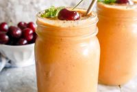 Cherry Mango Carrot Smoothie with Creamy Greek Yogurt