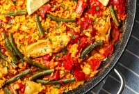 Vegan Paella with Saffron and Roasted Vegetables