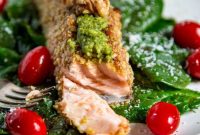 Pesto-Crusted Salmon with Walnut Crunch