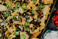 Loaded Oven Baked Beef Nachos with Melted Cheese