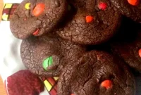 Chocolate Brownie Cookies with M&M’s