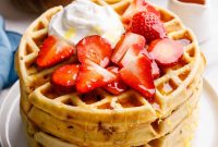 Fluffy Homemade Strawberry Waffles Recipe