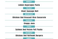 4-Week Weekly Meal Plan: Simple Dinners and Grocery List
