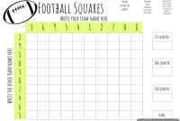 Free Printable Football Squares Template for Game Day