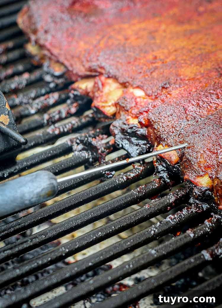 How to Tell When Pork Ribs Are Perfectly Cooked 10 using meat thermometer to check temperature of ribs