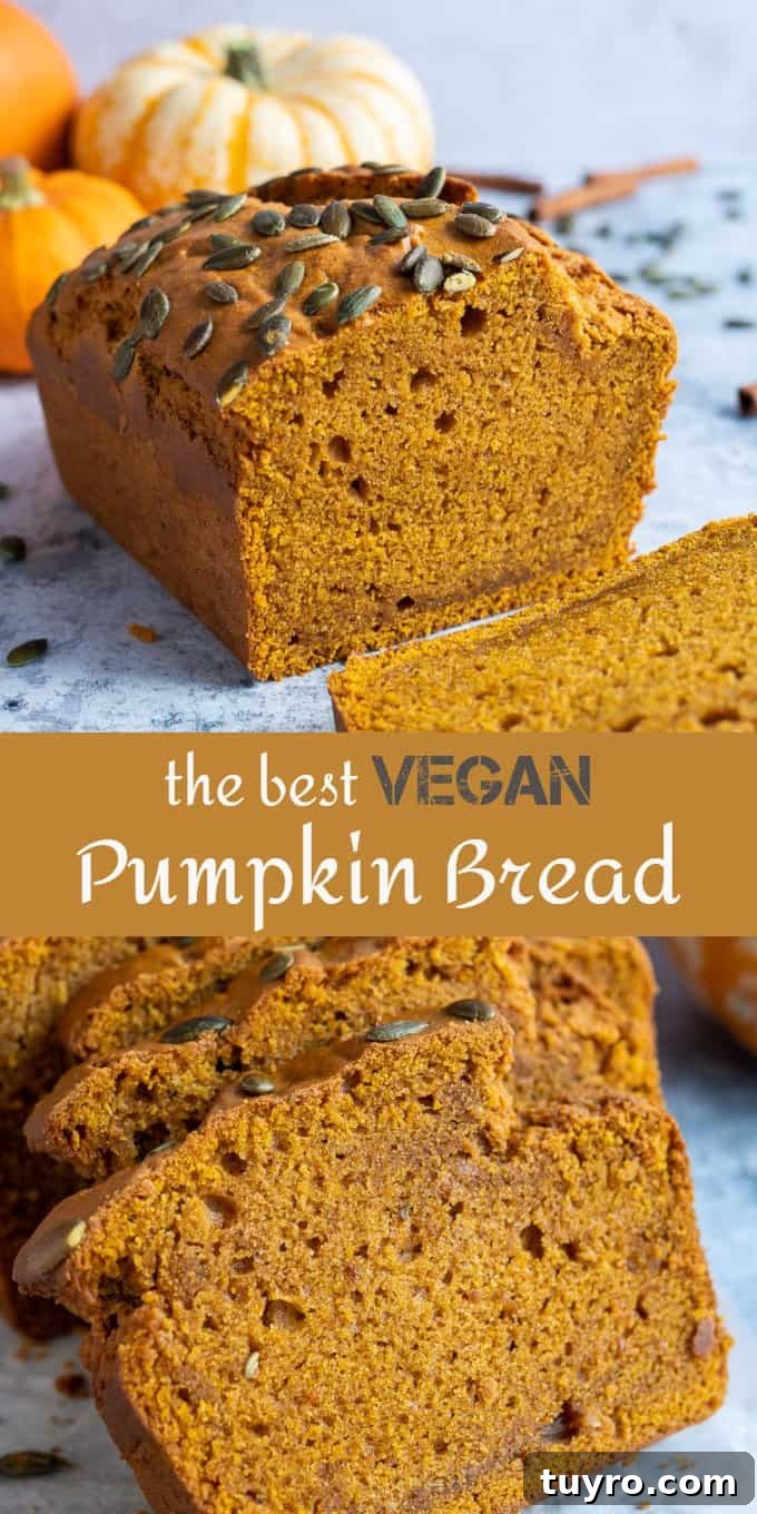Vegan pumpkin bread - spiced loaf vegan pumpkin bread pinterest image