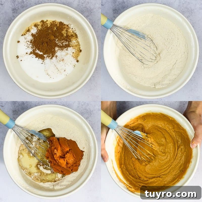 Moist Spiced Vegan Pumpkin Bread Recipe 2 step 1 - making the batter