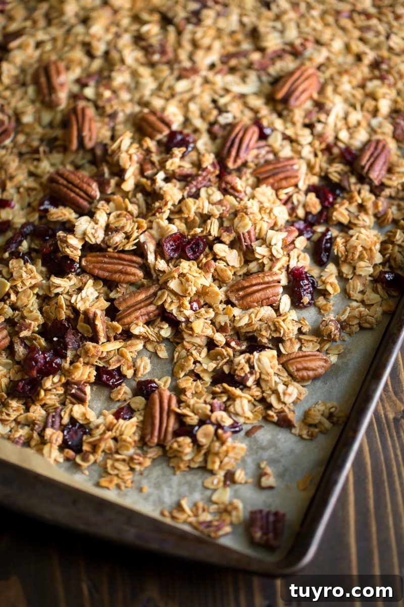 Maple Pecan Granola Recipe with Crunchy Clusters and Toasted Nuts 5 Sheet Pan Maple Pecan Granola
