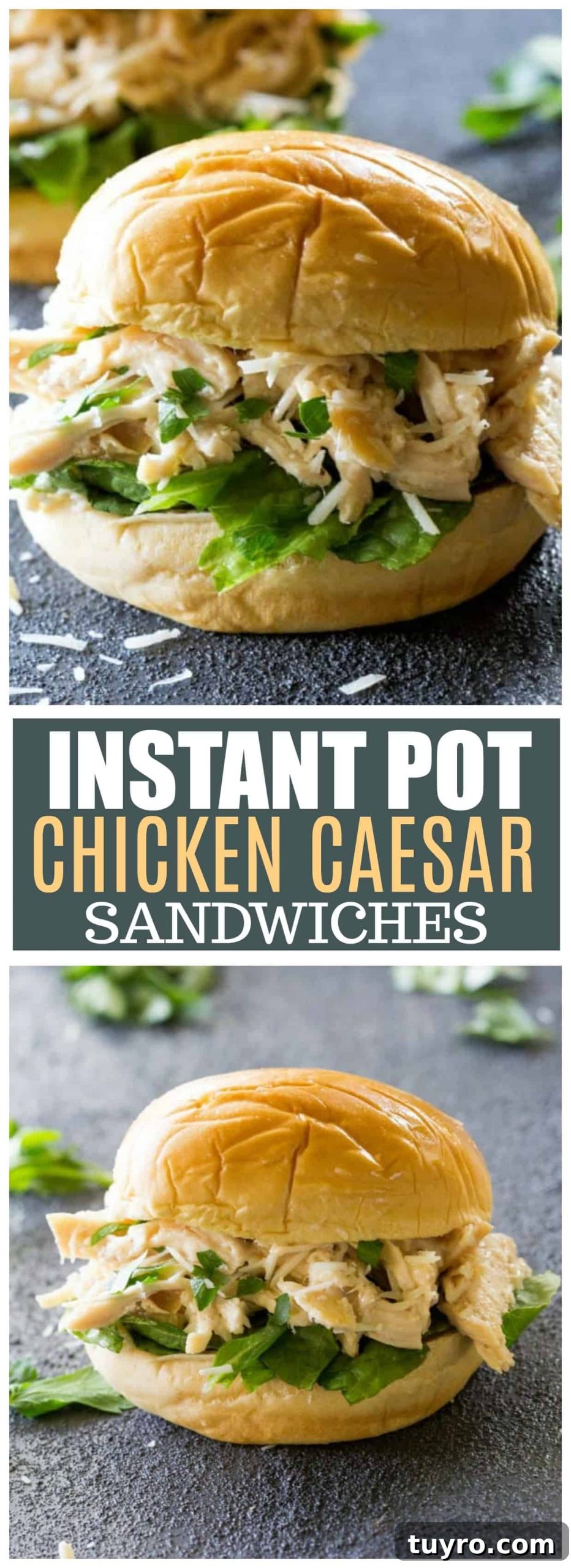 Slow Cooker Chicken Caesar Sandwich Recipe for Busy Weeknights 6 These Instant Pot Chicken Caesar Sandwiches can be made in the Instant Pot or the Slow Cooker. These are a tried and true favorite dinner.