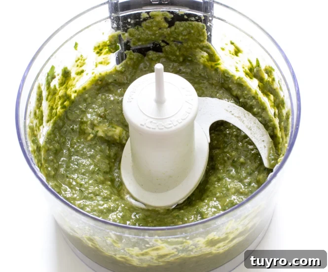 Creamy Walnut Pesto Pasta Recipe for Quick Weeknight Meals 6 Pesto sauce in a food processor.