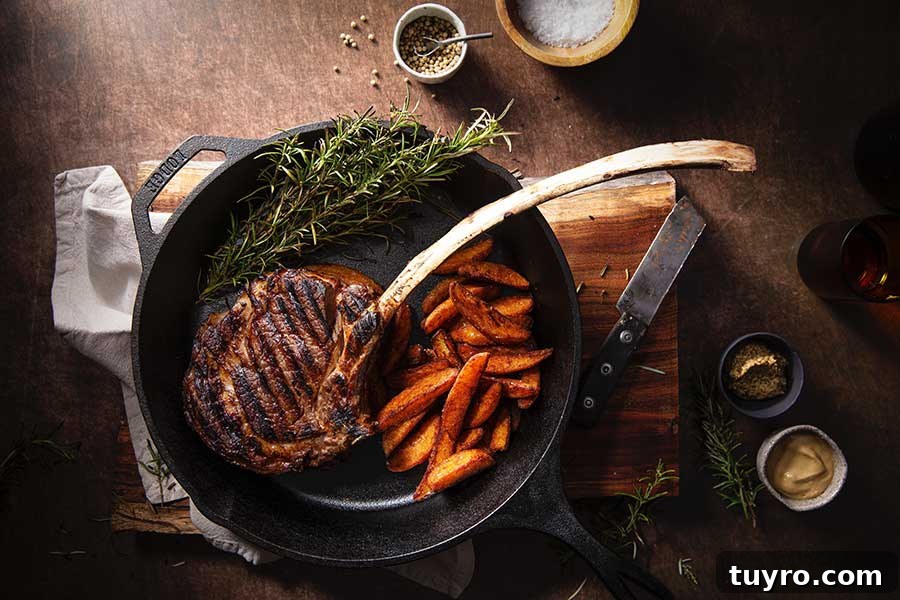 How to Clean and Maintain Cast Iron Cookware 2 steak in cast iron skillet
