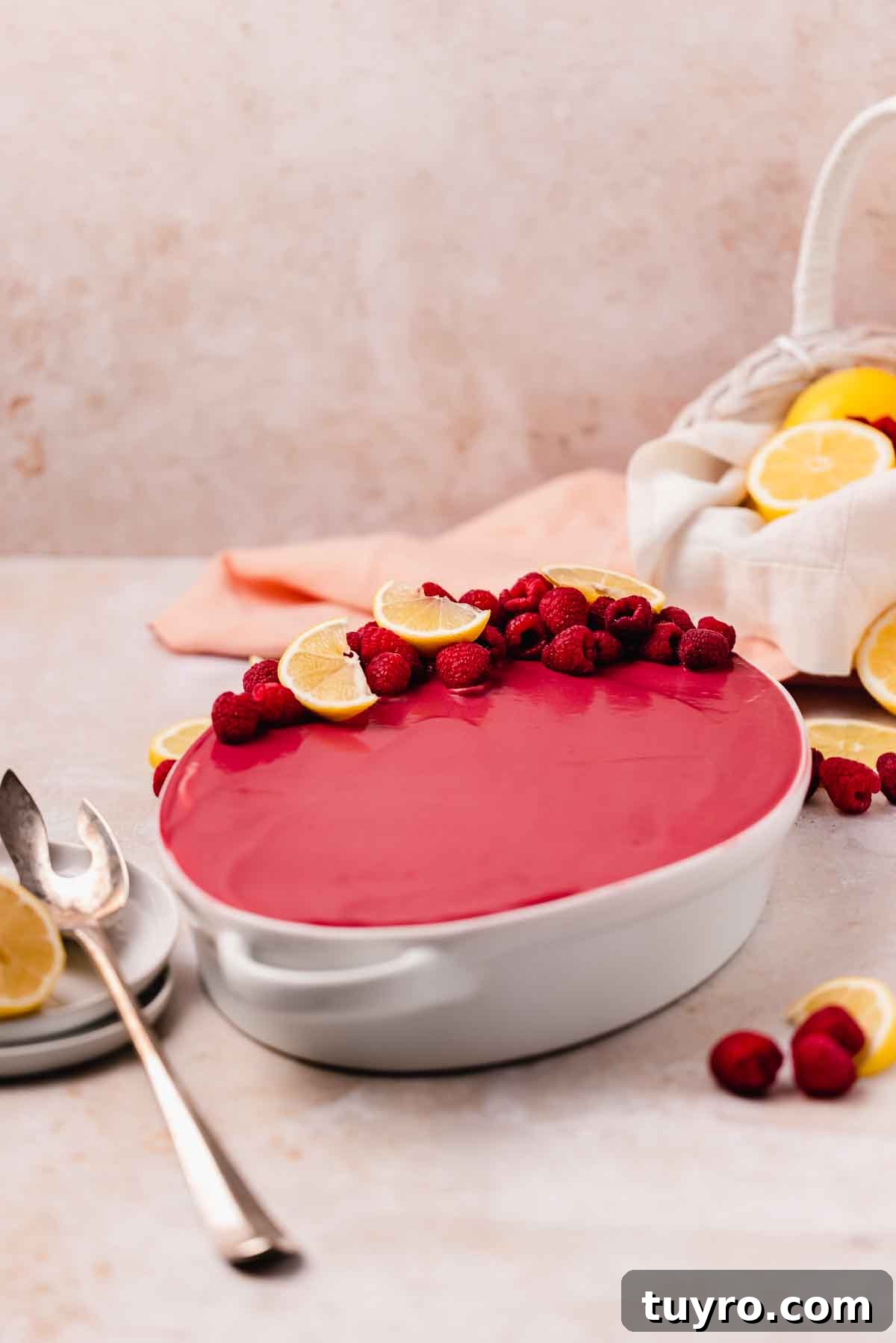 Raspberry Tiramisu Recipe: Light, Creamy Berry Dessert 3 raspberry tiramisu with raspberry curd topping in oval white dish