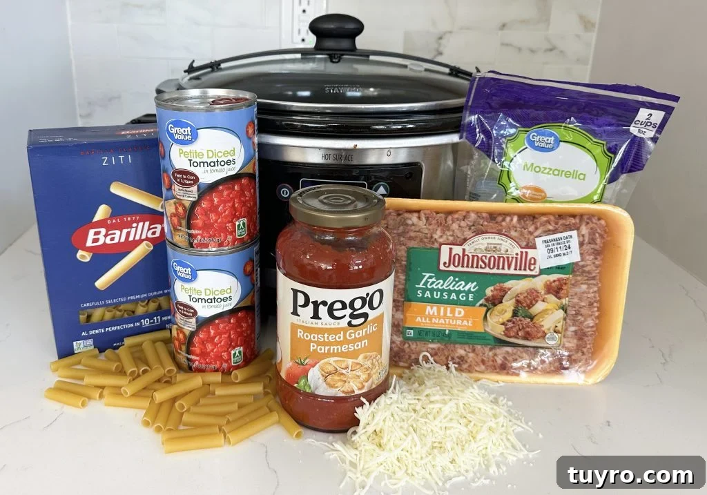 Slow Cooker Baked Ziti Recipe — Creamy, Cheesy One-Pot Meal 3 slow cooker baked ziti
