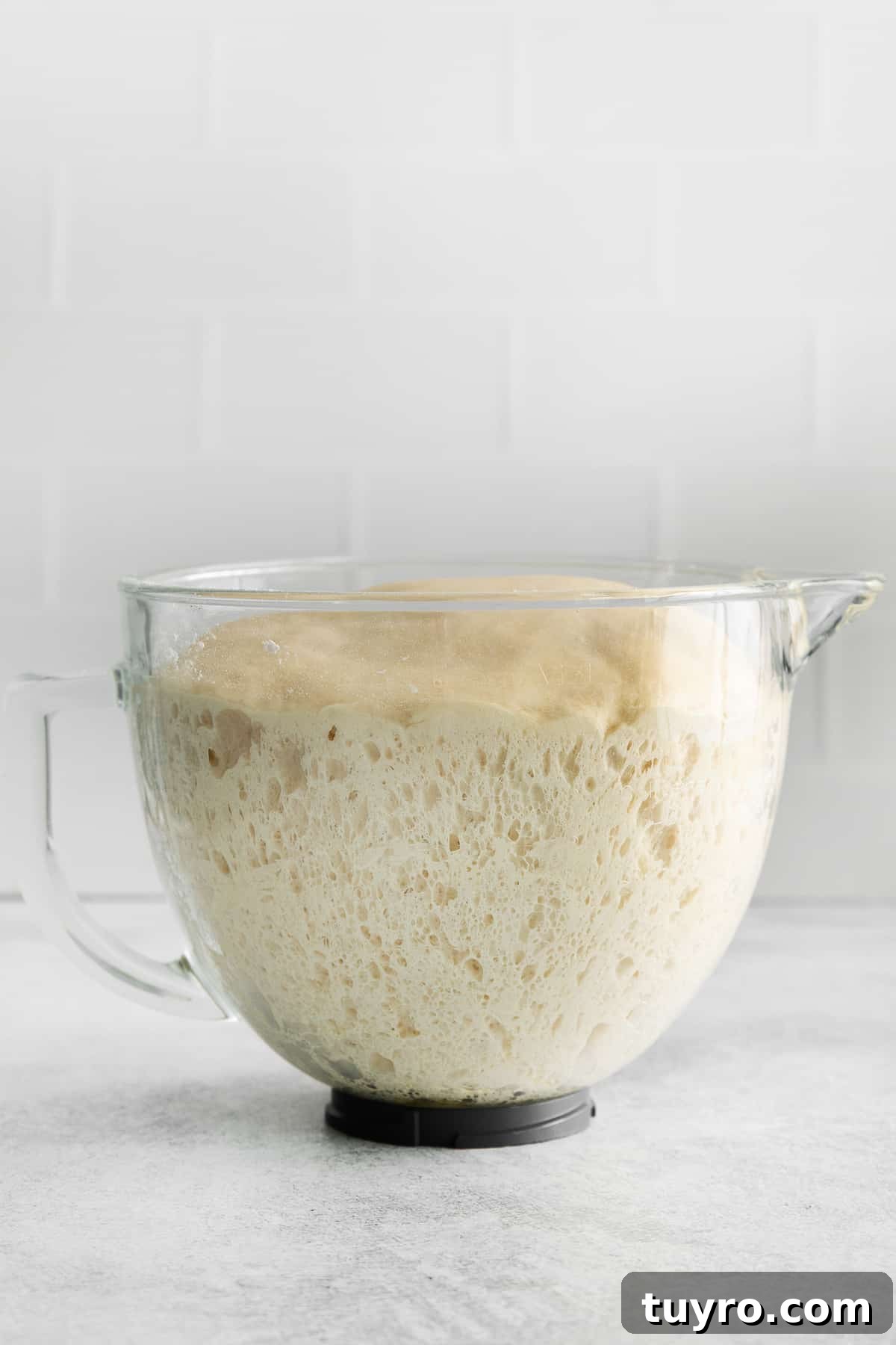 Homemade Parmesan Garlic Knots Recipe 4 The dough doubled in size in a bowl.