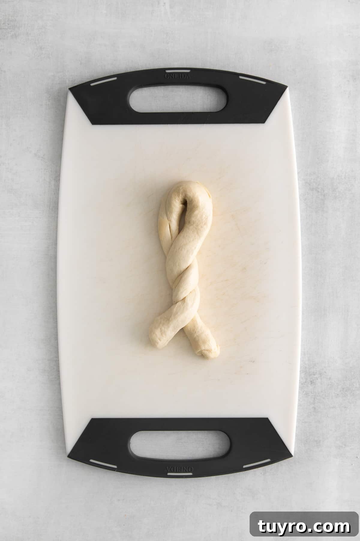 Homemade Parmesan Garlic Knots Recipe 5 Twisted dough for parmesan garlic knots.