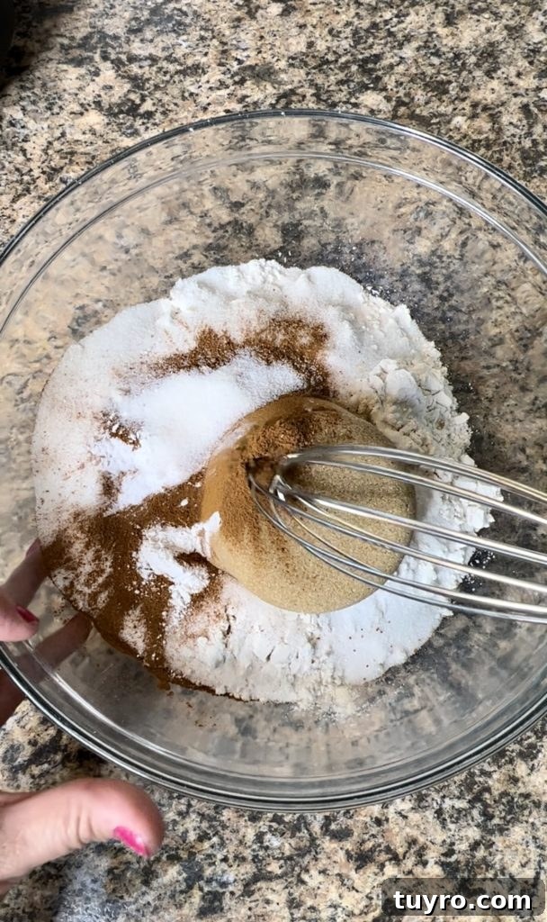 Moist Zucchini Bread Recipe with Cinnamon Streusel 4 Mixing dry ingredients