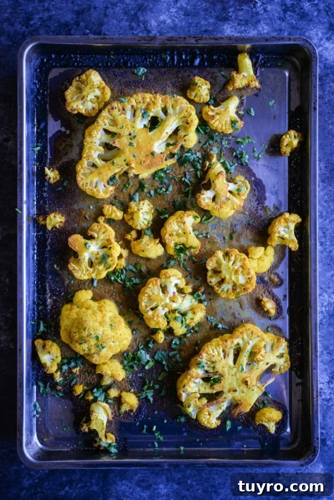 Spiced Roasted Caauliflower with Curry and Crispy Herbs 3 Curried Roasted Cauliflower