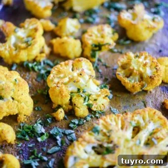 Spiced Roasted Caauliflower with Curry and Crispy Herbs 5 Curried Roasted Cauliflower
