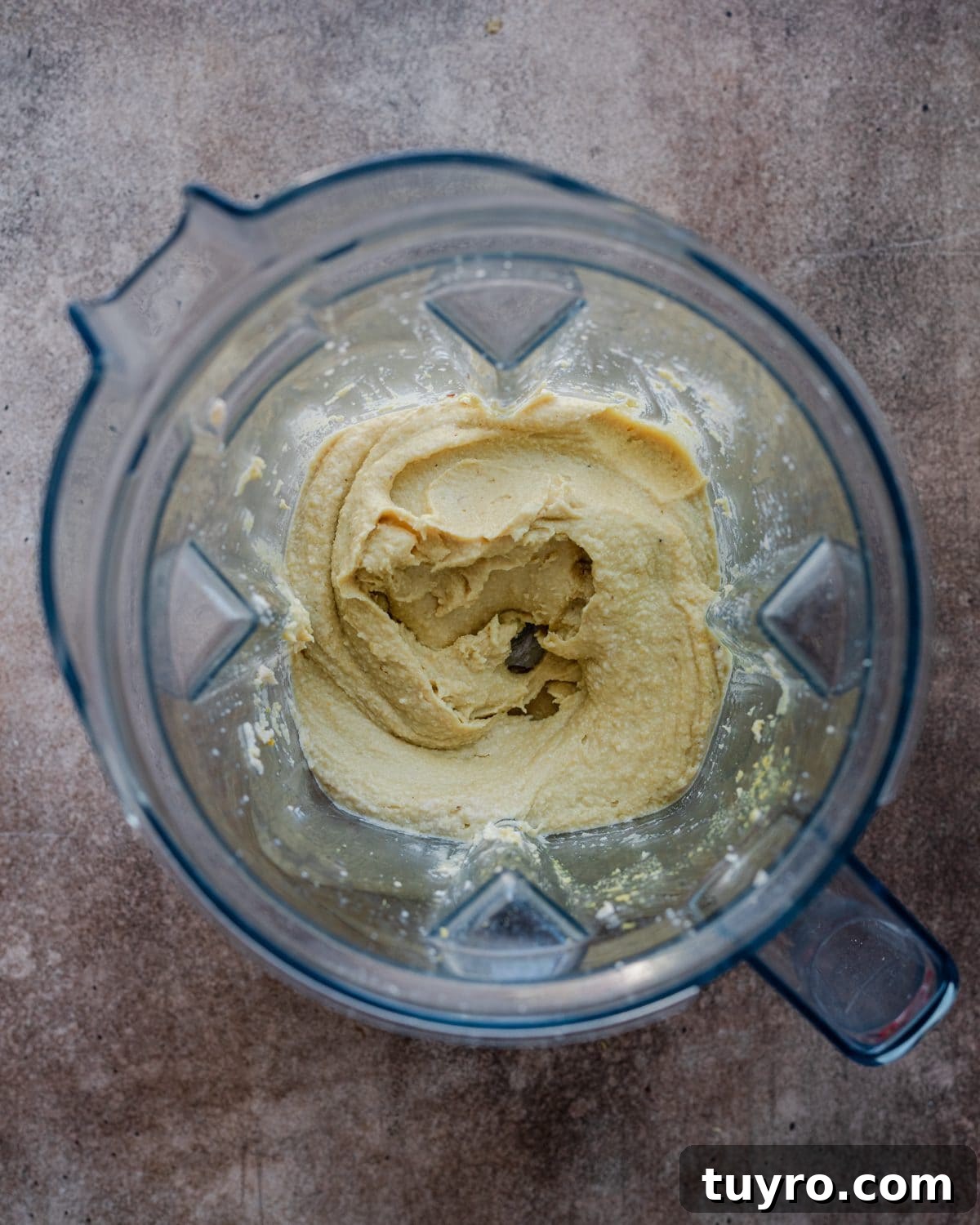 blended ingredients in blender