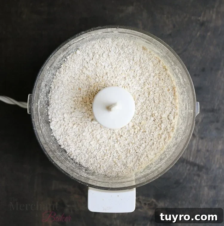Ground oats in a food processor