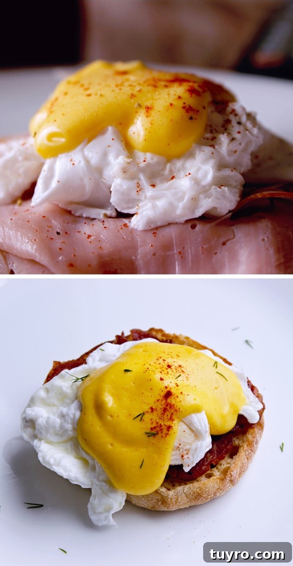 Paprika Poached Eggs with Classic Hollandaise Sauce 3 Poached eggs with paprika and hollandaise sauce