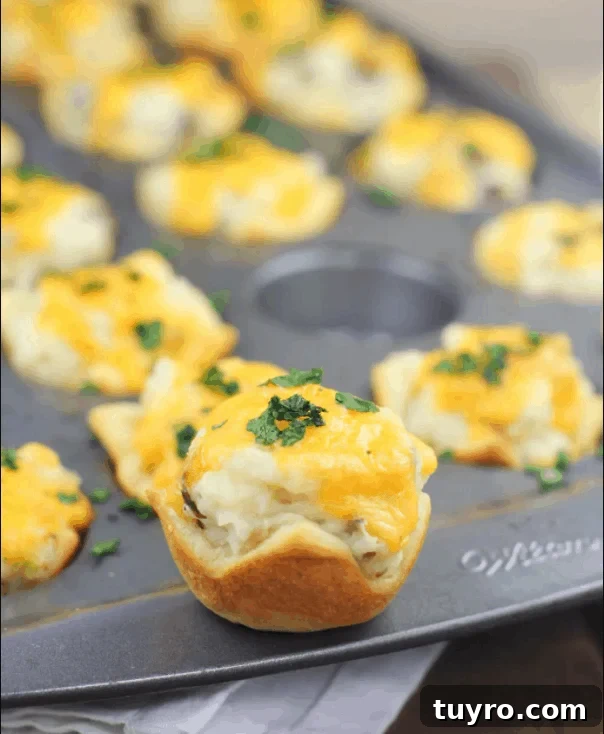 St Patricks Day Appetizers for a Festive Party 18 ranch mashed potato cups in muffin tin for st. patricks day.