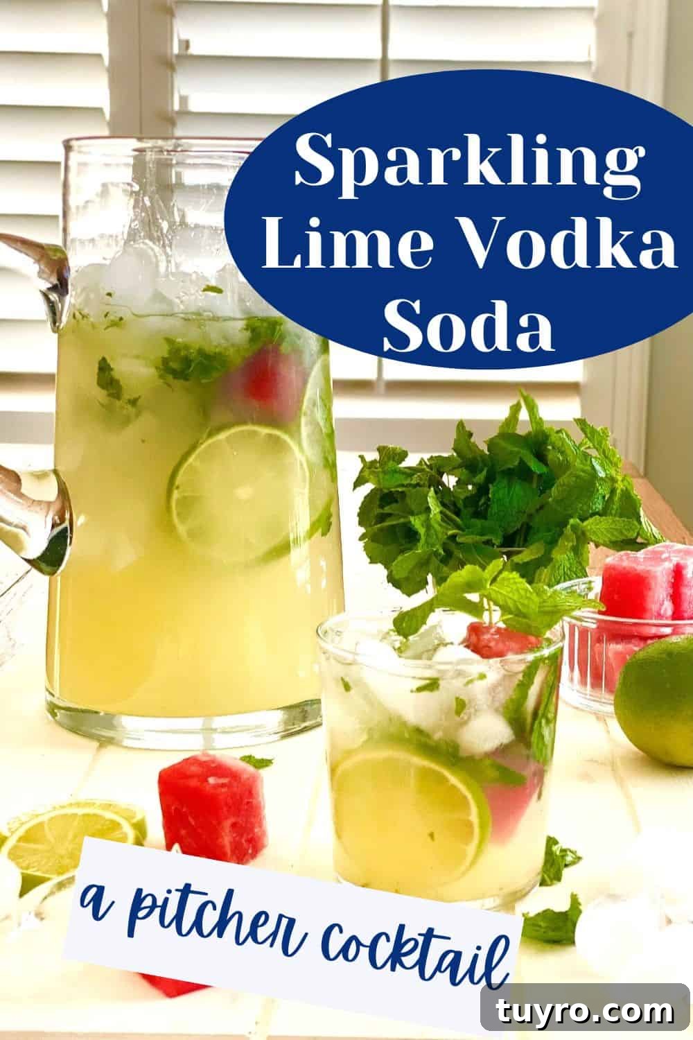 Sparkling Vodka Limeade Cocktail Recipe: Refreshing Citrus Fizz 7 A pitcher drink with limeade, vodka and club soda.