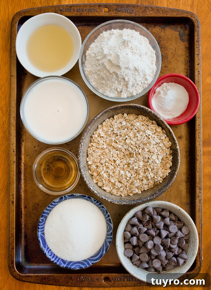 Homemade Oatmeal Muffin Ingredients