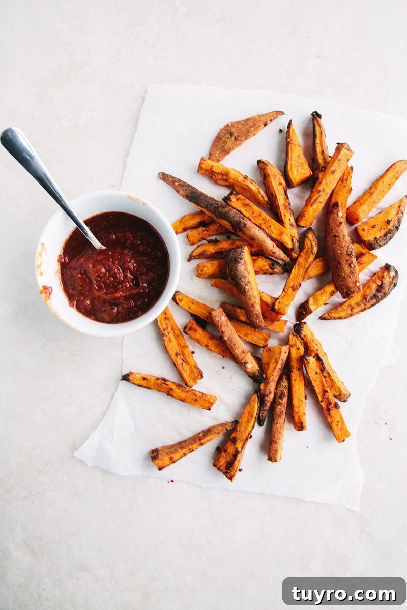 Oven-Roasted Harissa Sweet Potato Wedges (Low-Fat) 3 Oil-Free Harissa Sweet Potato Fries
