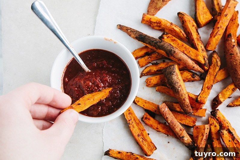 Oven-Roasted Harissa Sweet Potato Wedges (Low-Fat) 5 Oil-Free Harissa Sweet Potato Fries