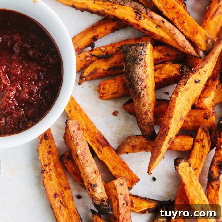 Oil-Free Harissa Sweet Potato Fries