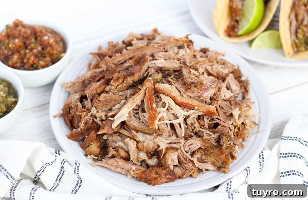 Tender Slow-Cooker Pork Carnitas Recipe for Homemade Tacos 6 Finished carnitas