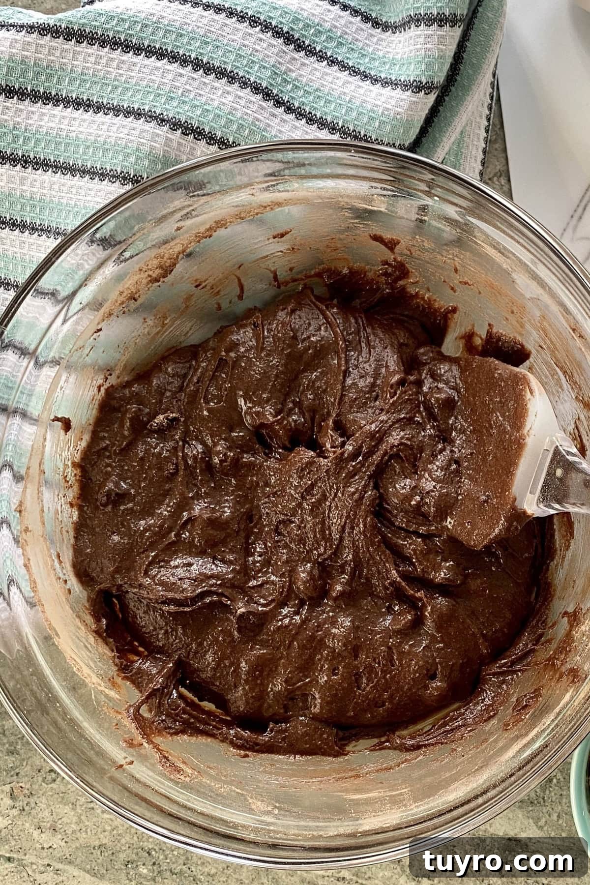 Brownie batter in a bowl.