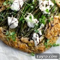 Savory Tart Dough Recipe: Flaky Crust for Quiches & Pies 6 a rustic asparagus and burrata tart made with savory tart dough