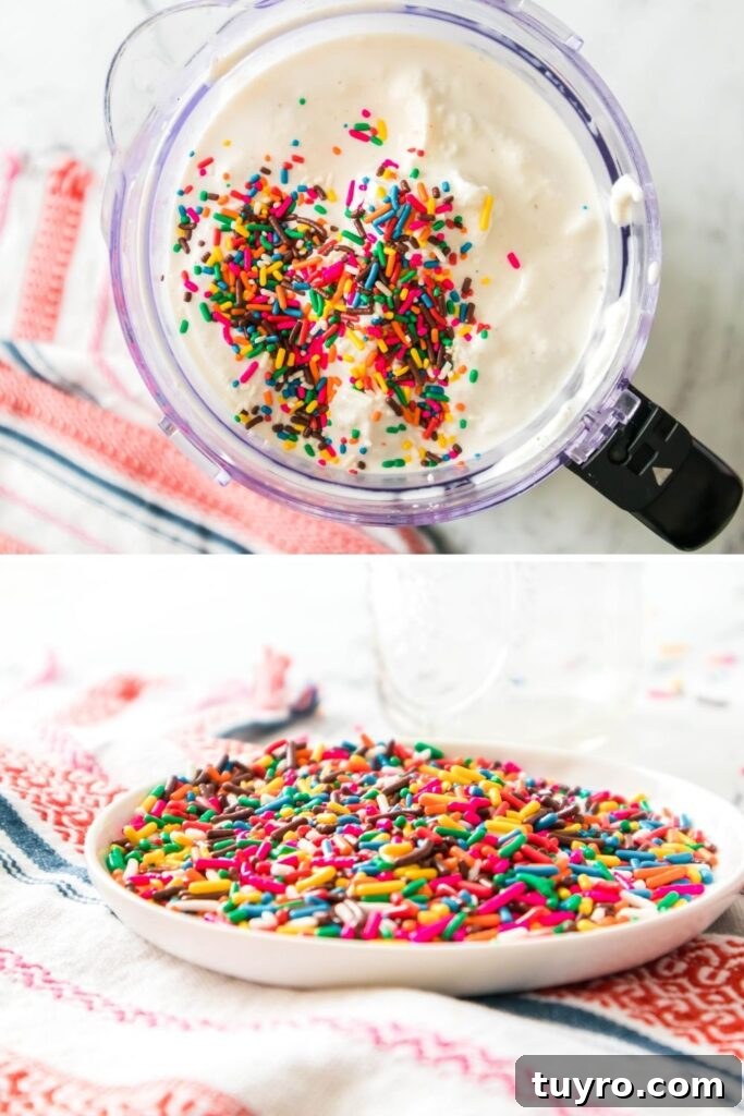 How to Make a Funfetti Milkshake 5 sprinkle milkshake collage