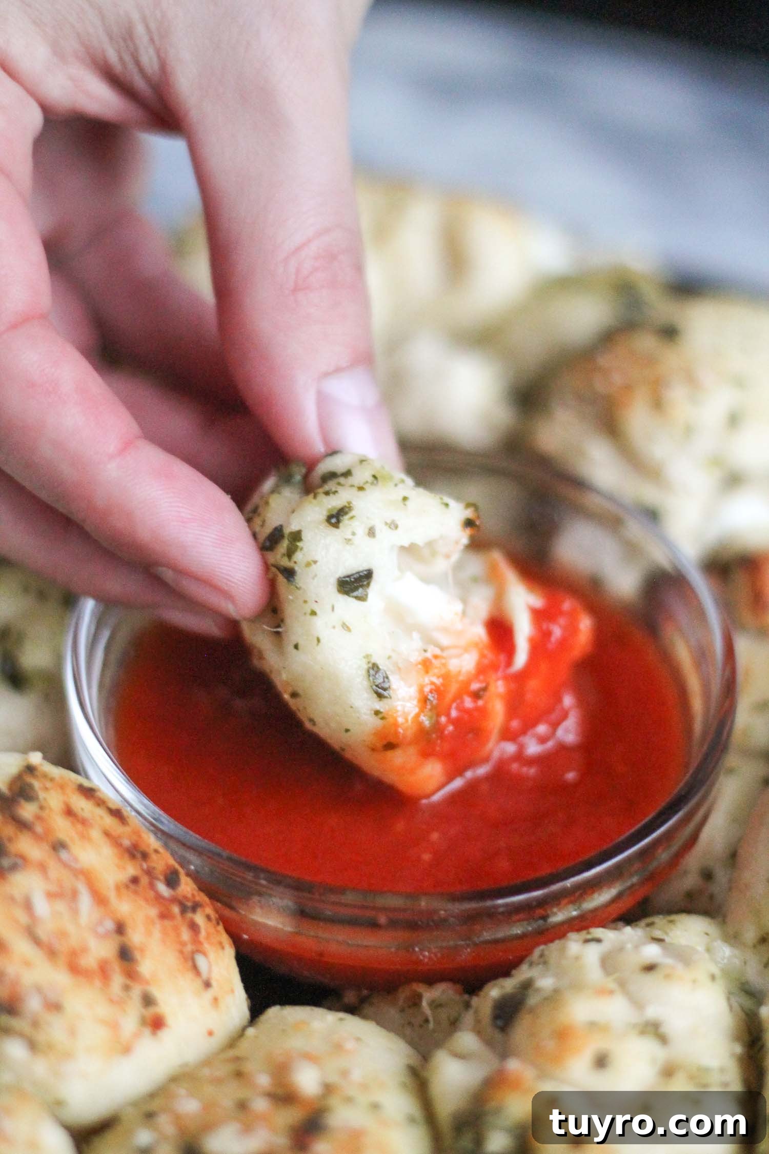 Finished Pesto Pizza Pull Apart Bread