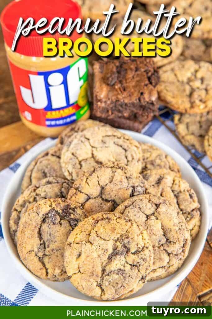 Peanut Butter Brookies Recipe: Fudgy Brownies with Peanut Butter Swirls 2 plate of peanut butter and brownie cookies