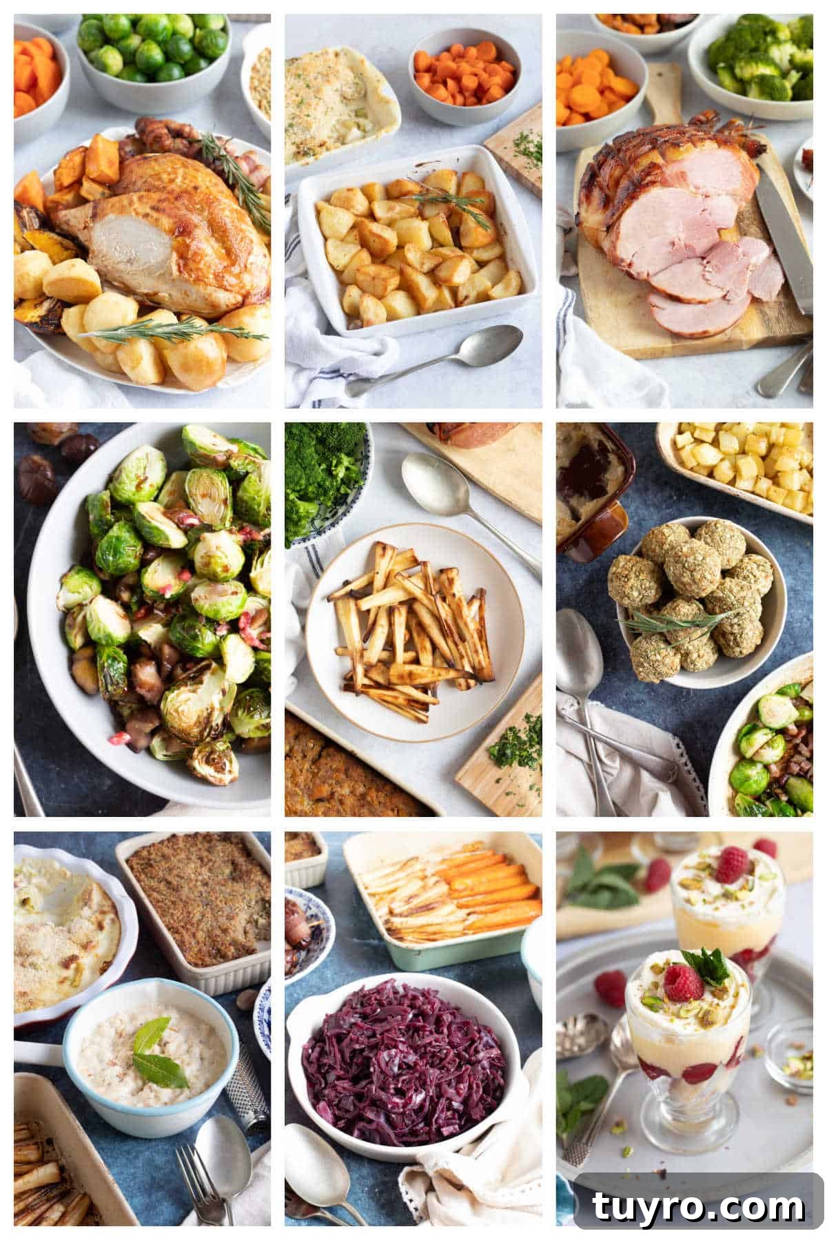 Christmas dinner collage.