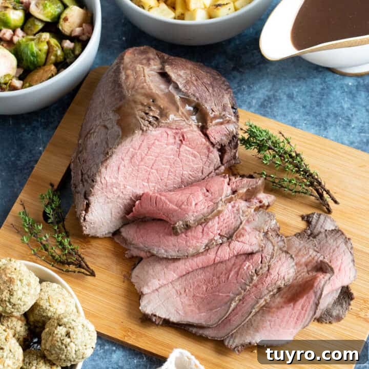 Sliced slow cooker roast beef.