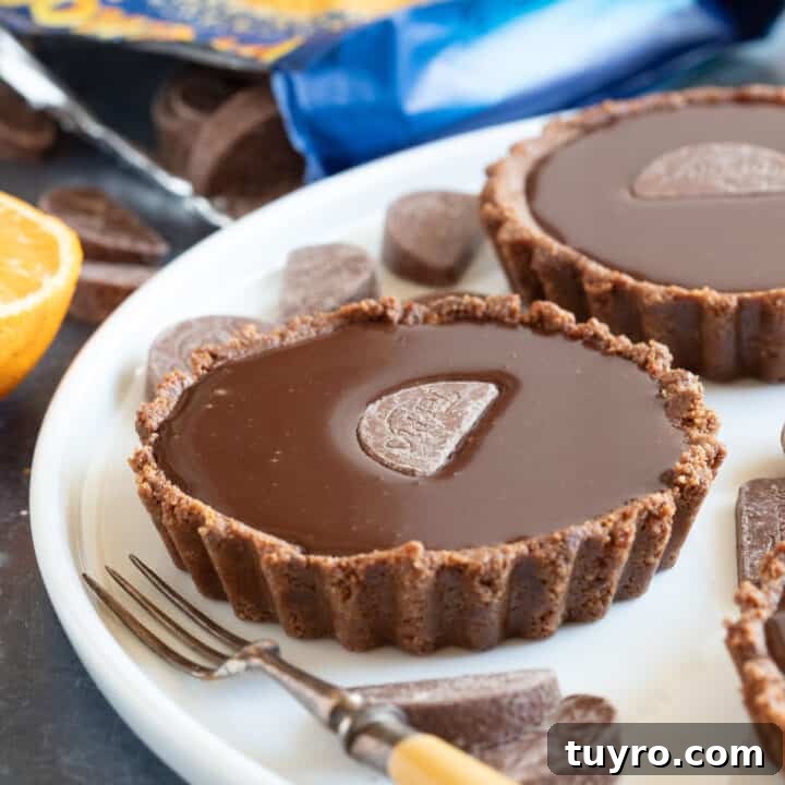 Chocolate orange tartlet.