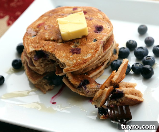 Fluffy Whole Wheat Blueberry Pancakes Recipe 6 Whole-wheat-blueberry-pancakes-6-notitle-cwm