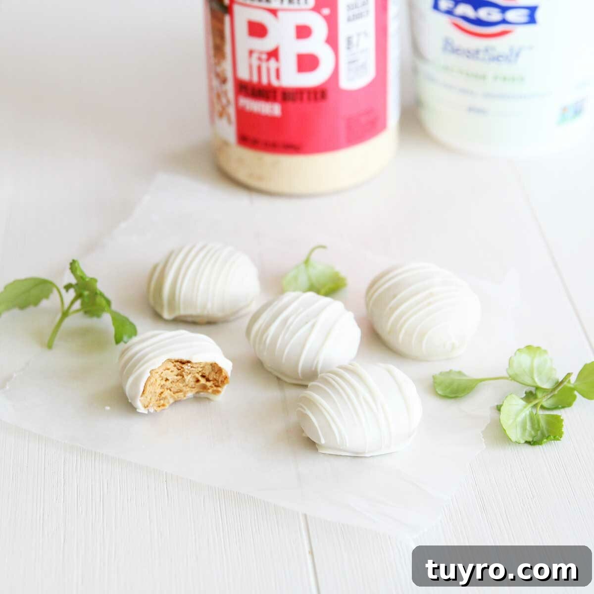 Greek Yogurt and Peanut Butter Easter Eggs Dipped in White Chocolate 2 Easy Greek Yogurt & Peanut Butter Easter Eggs with White Chocolate