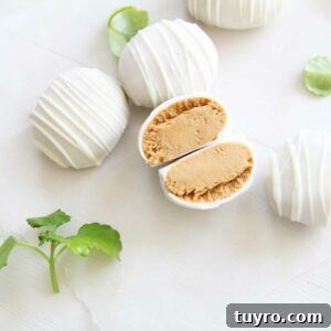 Greek Yogurt and Peanut Butter Easter Eggs Dipped in White Chocolate 13 img 23048 22