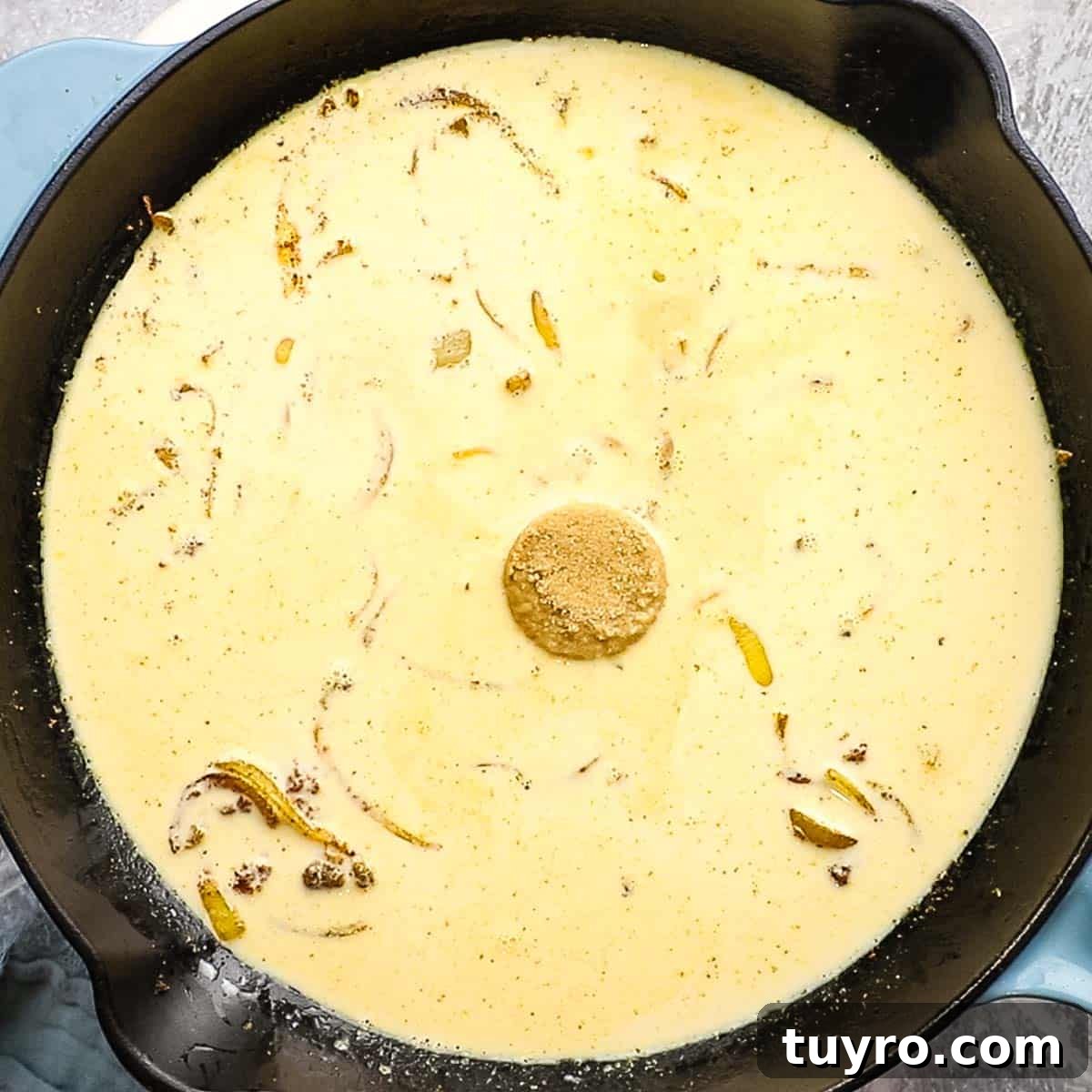 Chicken and Potato Curry Recipe 12 milk and brown sugar added to the skillet
