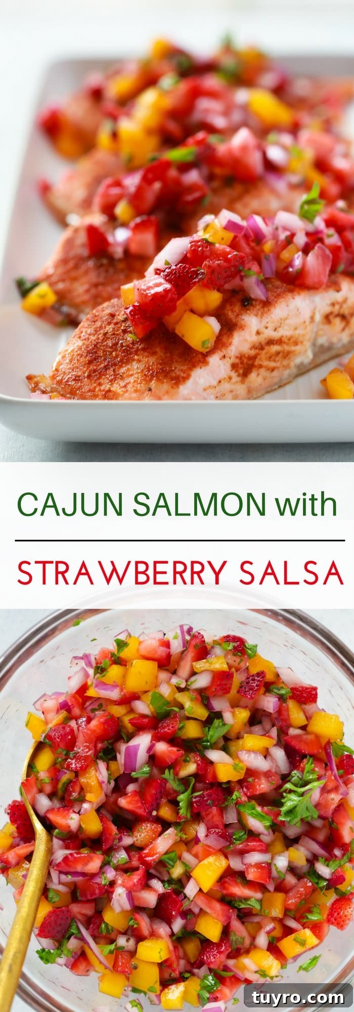 This Cajun Salmon with Strawberry Salsa is a perfect summer lunch or light dinner to enjoy during the week. It's easy to make, gluten-free, low-carb and paleo-friendly.
