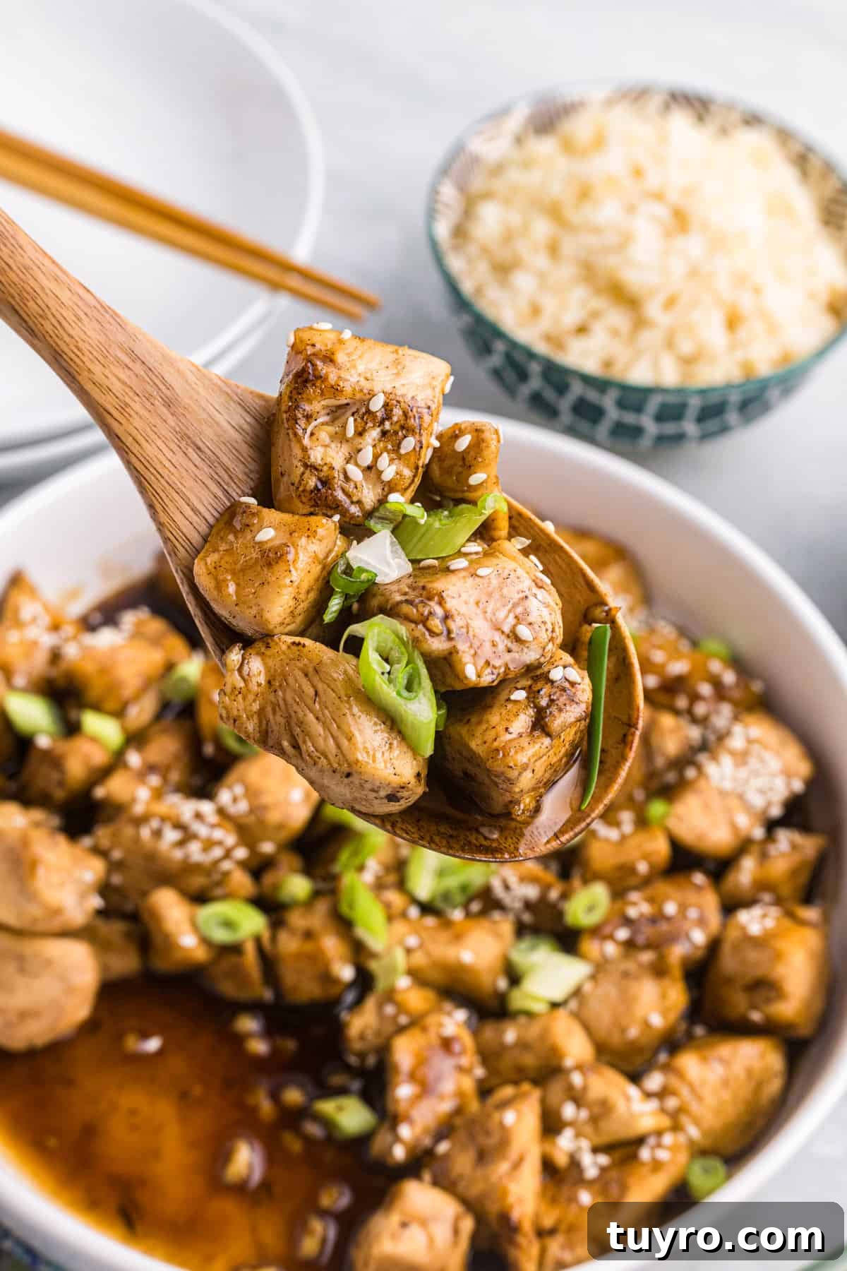 Blackstone Teriyaki Chicken Recipe: Sticky Glazed Griddle Chicken 7 Finished teriyaki chicken on griddle